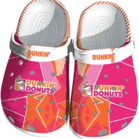 Customized Dunkin Donuts Geometric Background Crocs