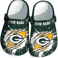 Customized Green Bay Packers Abstract Splash Pattern Crocs
