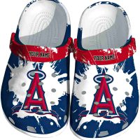 Customized Los Angeles Angels Splatter Pattern Crocs