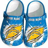 Customized Los Angeles Chargers Abstract Splash Pattern Crocs