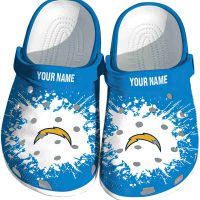 Customized Los Angeles Chargers Splatter Background Crocs