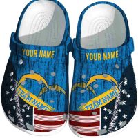 Customized Los Angeles Chargers Star-Spangled Side Pattern Crocs