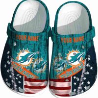 Customized Miami Dolphins Star-Spangled Side Pattern Crocs