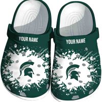 Customized Michigan State Spartans Splatter Background Crocs
