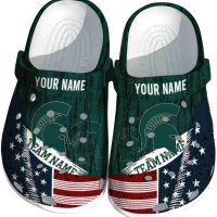 Customized Michigan State Spartans Star-Spangled Side Pattern Crocs
