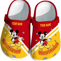 Customized Mickey Mouse Baseball Motif Crocs
