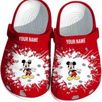Customized Mickey Mouse Splatter Background Crocs