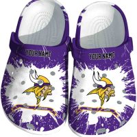 Customized Minnesota Vikings Splash Pattern Crocs