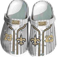 Customized New Orleans Saints Pinstripe Pattern Crocs