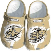 Customized New Orleans Saints Splash Motif Background Crocs