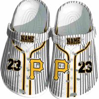 Customized Pittsburgh Pirates Pinstripe Pattern Crocs