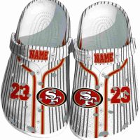 Customized San Francisco 49ers Splatter Pattern Crocs