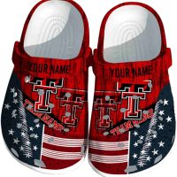 Customized Texas Tech Red Raiders Star-Spangled Side Pattern Crocs