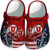 Customized Utah Utes Star-Spangled Side Pattern Crocs