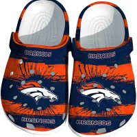 Custom Denver Broncos Splash Motif Background Crocs