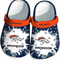Personalized Denver Broncos Splattered Paint Design Crocs