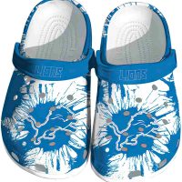 Customized Detroit Lions Splash Pattern Crocs