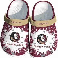 Personalized Florida State Seminoles Splash Motif Background Crocs