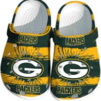 Green Bay Packers Paint Splatter Graphics Crocs