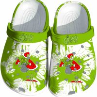 Grinch Splatter Graphics Crocs