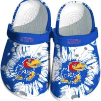 Kansas Jayhawks Splatter Graphics Crocs