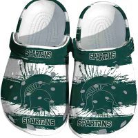Michigan State Spartans Paint Splatter Graphics Crocs