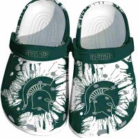 Michigan State Spartans Splatter Graphics Crocs