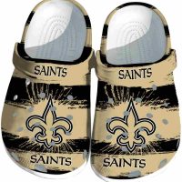 New Orleans Saints Paint Splatter Graphics Crocs