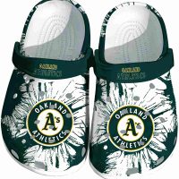 Oakland Athletics Splatter Graphics Crocs