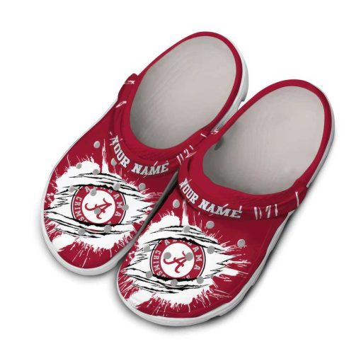 Personalized Alabama Crimson Tide Abstract Splash Pattern Crocs