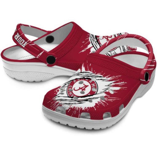 Personalized Alabama Crimson Tide Abstract Splash Pattern Crocs