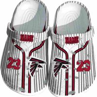 Personalized Atlanta Falcons Pinstripe Pattern Crocs