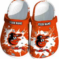 Personalized Baltimore Orioles Splattered Paint Design Crocs