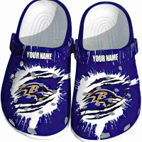 Personalized Baltimore Ravens Splash Motif Background Crocs