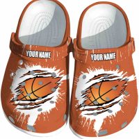 Personalized Basketball Splash Motif Background Crocs
