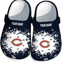 Personalized Chicago Bears Splatter Background Crocs