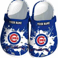 Personalized Chicago Cubs Splattered Paint Design Crocs