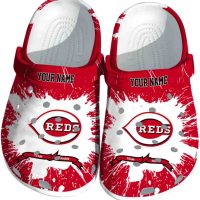 Personalized Cincinnati Reds Splash Pattern Crocs