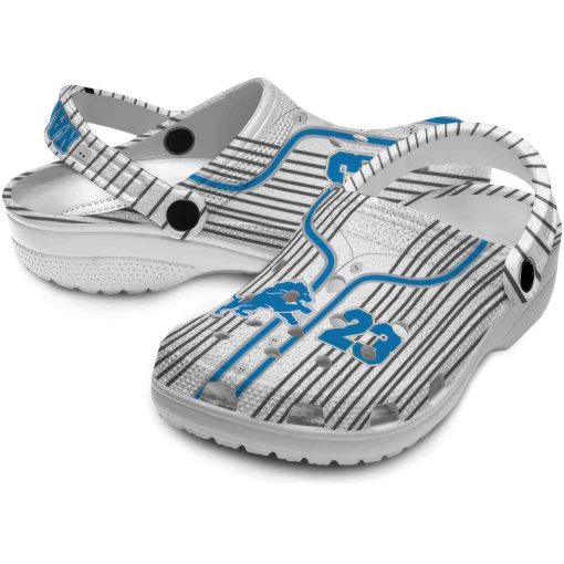 Personalized Detroit Lions Pinstripe Pattern Crocs