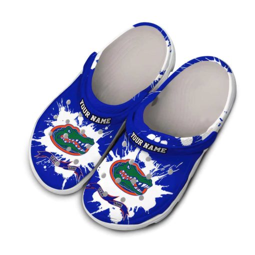 Personalized Florida Gators Splattered Paint Design Crocs