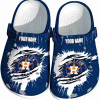 Personalized Houston Astros Splash Motif Background Crocs