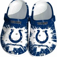 Personalized Indianapolis Colts Splash Pattern Crocs