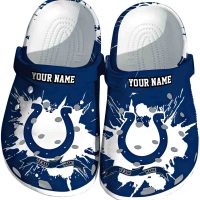 Personalized Indianapolis Colts Splattered Paint Design Crocs