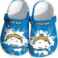 Personalized Los Angeles Chargers Splattered Paint Design Crocs