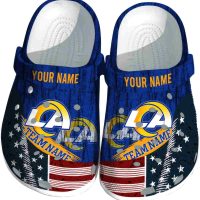 Personalized Los Angeles Rams Star-Spangled Side Pattern Crocs