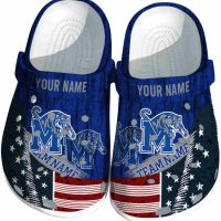 Personalized Memphis Tigers Star-Spangled Side Pattern Crocs