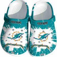 Personalized Miami Dolphins Splash Pattern Crocs