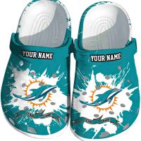 Personalized Miami Dolphins Splattered Paint Design Crocs
