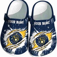 Personalized Milwaukee Brewers Abstract Splash Pattern Crocs