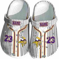 Personalized Minnesota Vikings Pinstripe Pattern Crocs